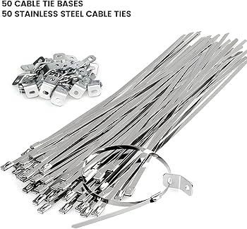 Amazon.co.jp: 11.8インチ メタルジップタイ (ネジ穴ベース付き